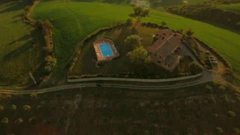 Stock Video Aerial View Of Car Driving To Italian Country Resort Live Wallpaper for PC - Free Live Wallpaper