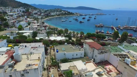 Stock Video Aerial View Of House Beach And A Marina In A Live Wallpaper for PC - Free Live Wallpaper