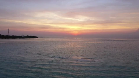 Stock Video Aerial View Of Landscape Of A Calm Sea At Sunset Live Wallpaper for PC - Free Live Wallpaper