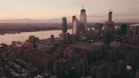 Stock Video Aerial View Of Manhattan In Sepia Tones Live Wallpaper for PC - Free Live Wallpaper