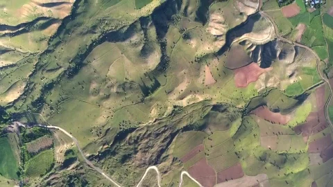 Stock Video Aerial View Of Mountain Geography A Town And A Lake Live Wallpaper for PC - Free Live Wallpaper
