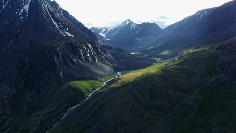 Stock Video Aerial View Of River Through Mountain Pass Live Wallpaper for PC - Free Live Wallpaper