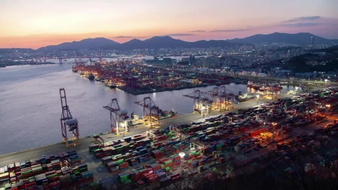 Stock Video Aerial View Of The Container Port In Busan Live Wallpaper for PC - Free Live Wallpaper