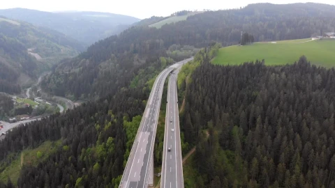 Stock Video Aerial View Of The Highway In The Mountains Live Wallpaper for PC - Free Live Wallpaper