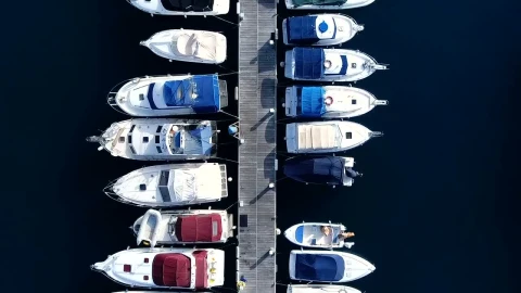 Stock Video Aerial View Of The Marina With Boats Live Wallpaper for PC - Free Live Wallpaper