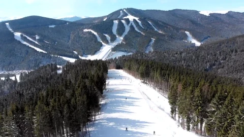Stock Video Aerial View Of The Mountain Ski Track Live Wallpaper for PC - Free Live Wallpaper