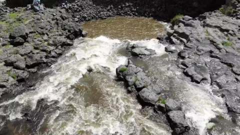 Stock Video Aerial View Of The River And Waterfall Live Wallpaper for PC - Free Live Wallpaper
