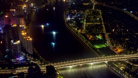 Stock Video Aerial View Of The River Traffic By The City Live Wallpaper for PC - Free Live Wallpaper