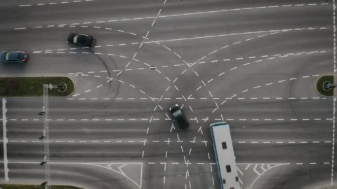 Stock Video Aerial View Of Traffic In The Cross Road Live Wallpaper for PC - Free Live Wallpaper