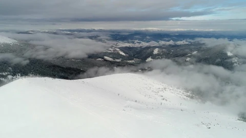 Stock Video Afar Aerial Shot Of A Ski Station In A Mountain Live Wallpaper for PC - Free Live Wallpaper
