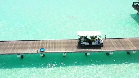 Stock Video Beach Golf Cart On A Wooden Pier Live Wallpaper For PC - Free Live Wallpaper