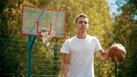 Stock Video Basketball Player Voting The Ball Looking Towards Live Wallpaper For PC - Free Live Wallpaper
