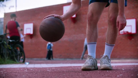 Stock Video Basketball Player Dribbling The Ball Near The Camera Live Wallpaper For PC - Free Live Wallpaper