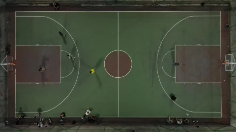 Stock Video Basketball Court With Players Top View Live Wallpaper For PC - Free Live Wallpaper