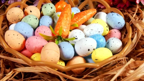 Stock Video Basket With Small Easter Eggs Live Wallpaper For PC - Free Live Wallpaper