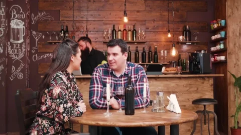 Stock Video Barista Surprises Woman With Gift During Wine Date In Hip Live Wallpaper For PC - Free Live Wallpaper