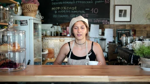 Stock Video Barista Pouring Milk Into A Small Coffee Live Wallpaper For PC - Free Live Wallpaper
