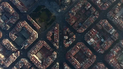Stock Video Barcelona City Blocks Upside Down Aerial View Live Wallpaper For PC - Free Live Wallpaper