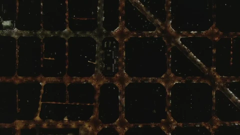Stock Video Barcelona City Blocks At Night Aerial Top Shot Live Wallpaper For PC - Free Live Wallpaper