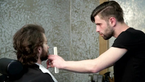 Stock Video Barber Trimming A Beard Live Wallpaper For PC - Free Live Wallpaper