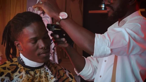 Stock Video Barber Cuts The Hair Of His Client Live Wallpaper For PC - Free Live Wallpaper