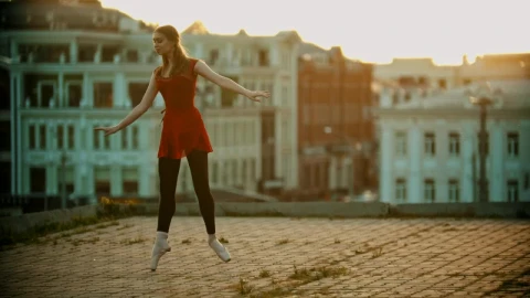 Stock Video Ballet Dancer Dancing On Top Of A Building Live Wallpaper For PC - Free Live Wallpaper