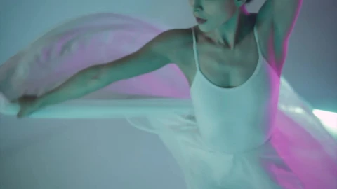 Stock Video Ballet Dancer Dancing Flamboyantly Under Colored Lights Live Wallpaper For PC - Free Live Wallpaper