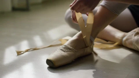 Stock Video Ballerina Preparing Their Shoes Live Wallpaper For PC - Free Live Wallpaper
