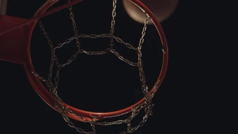 Stock Video Ball Scoring In A Basketball Ring With Metal Mesh Live Wallpaper For PC - Free Live Wallpaper