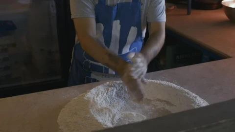 Stock Video Baker Preparing Flour For Dough Or Pizza Live Wallpaper For PC - Free Live Wallpaper