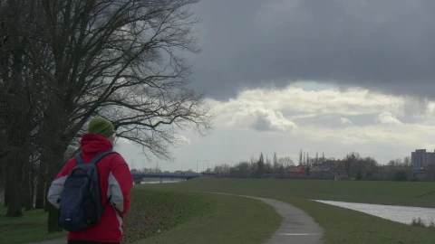 Stock Video Backpacker Walking On A Path Live Wallpaper For PC - Free Live Wallpaper