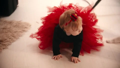 Stock Video Baby Girl With A Red Tutu During A Photoshoot Live Wallpaper For PC - Free Live Wallpaper