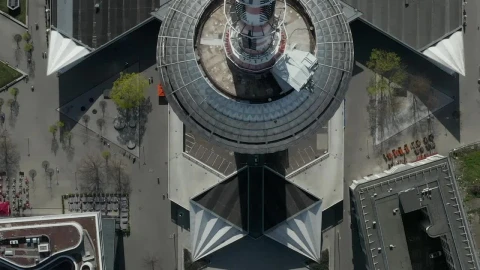 Stock Video Awesome Top Aerial Shot Of Alexanderplatz Tv Tower Live Wallpaper For PC - Free Live Wallpaper
