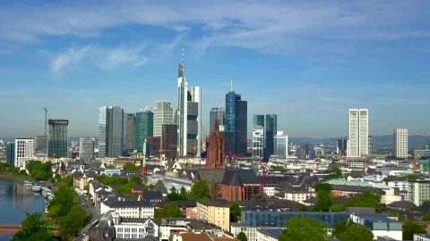 Stock Video Awesome Frankfurt Skyline Seen From The Sky Live Wallpaper For PC - Free Live Wallpaper