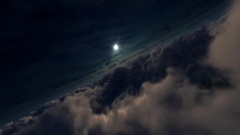 Stock Video Awesome Flight Over The Clouds At Night Live Wallpaper For PC - Free Live Wallpaper