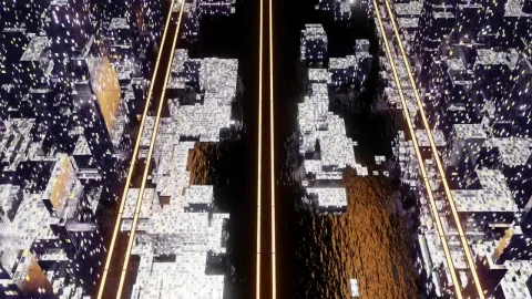 Stock Video Avenue In An Abstract Virtual City Live Wallpaper For PC - Free Live Wallpaper
