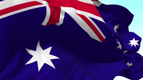 Stock Video Australian Flag Waving Slow Motion Live Wallpaper For PC - Free Live Wallpaper