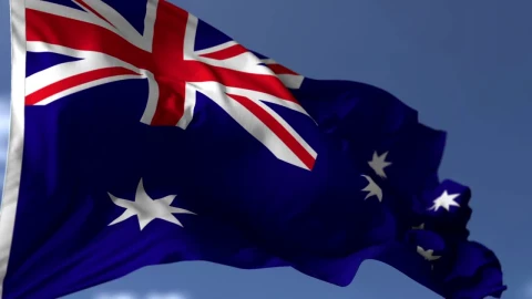 Stock Video Australian Flag Waving In Slow Motion Live Wallpaper For PC - Free Live Wallpaper