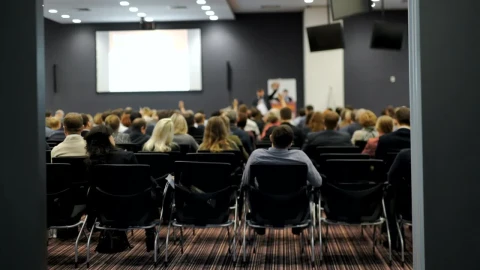 Stock Video Audience Raise Hands At Business Conference Live Wallpaper For PC - Free Live Wallpaper