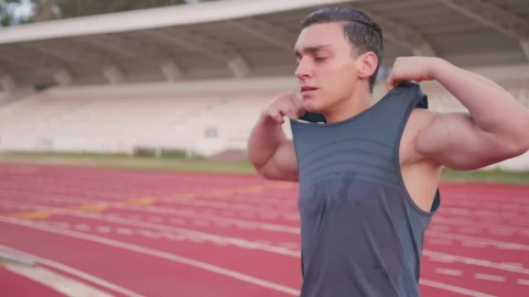 Stock Video Athletic Man Takes Off His Shirt After Exercise Live Wallpaper For PC - Free Live Wallpaper