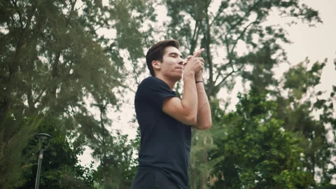 Stock Video Athletic Cheerleader Man Practicing A Jump Live Wallpaper For PC - Free Live Wallpaper