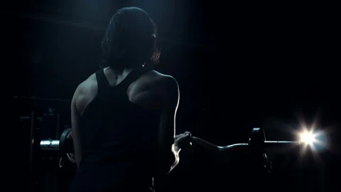 Stock Video Athlete Lifting The Barbell In A Dark Room Live Wallpaper For PC - Free Live Wallpaper