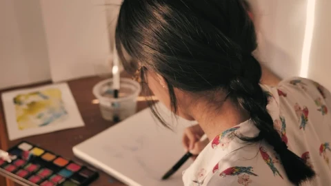 Stock Video Artist Working With Watercolors Live Wallpaper For PC - Free Live Wallpaper