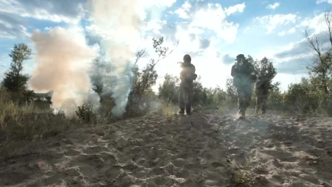 Stock Video Armed Soldiers Walking On The Field Live Wallpaper For PC - Free Live Wallpaper