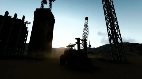 Stock Video Area Under Construction At Dusk Live Wallpaper For PC - Free Live Wallpaper