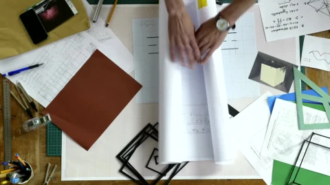 Stock Video Architecture Team Checking The Blueprints Live Wallpaper For PC - Free Live Wallpaper