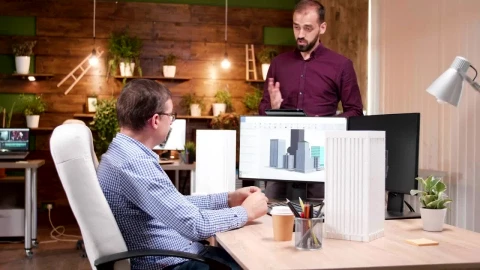 Stock Video Architects Discussing Building Designs Live Wallpaper For PC - Free Live Wallpaper