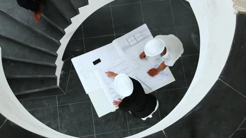 Stock Video Architects Discussing A Blueprint Top Shot Live Wallpaper For PC - Free Live Wallpaper