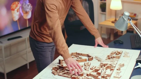 Stock Video Architect Working With A Model At Home Live Wallpaper For PC - Free Live Wallpaper