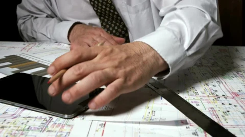 Stock Video Architect Using A Phone Calculator Live Wallpaper For PC - Free Live Wallpaper